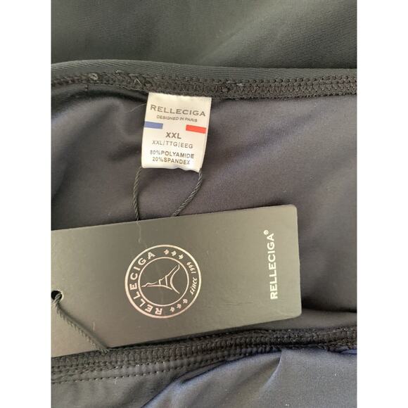 Rellecciga Womens Swimsuit XXL One Piece Black Vneck Skirt Stretch New - Picture 5 of 7